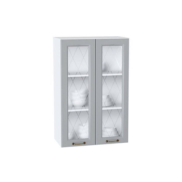 Шкаф верхний с 2-мя остекленными дверцами Ницца