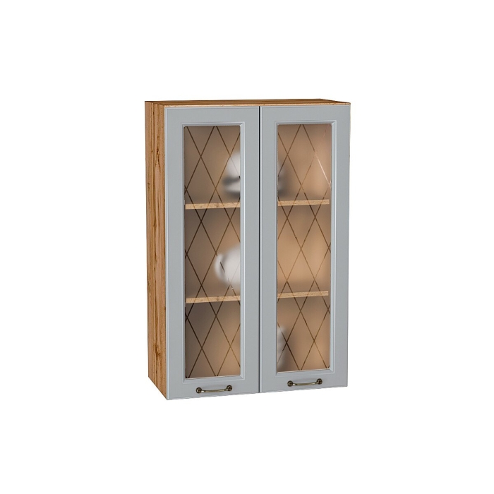 Шкаф верхний с 2-мя остекленными дверцами Ницца