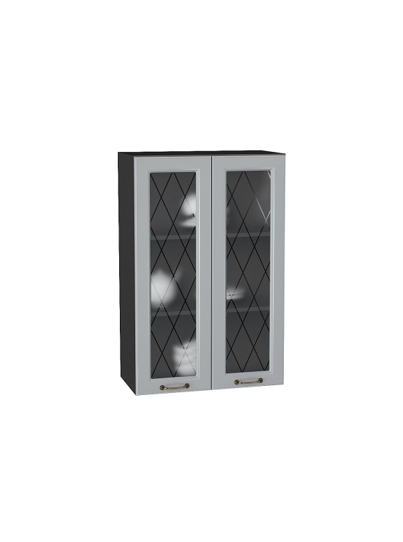 Шкаф верхний с 2-мя остекленными дверцами Ницца