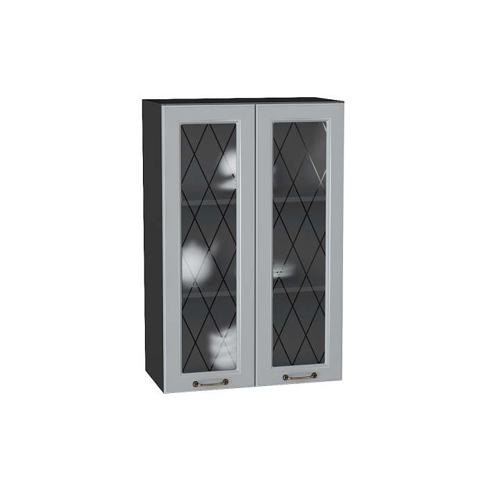 Шкаф верхний с 2-мя остекленными дверцами Ницца