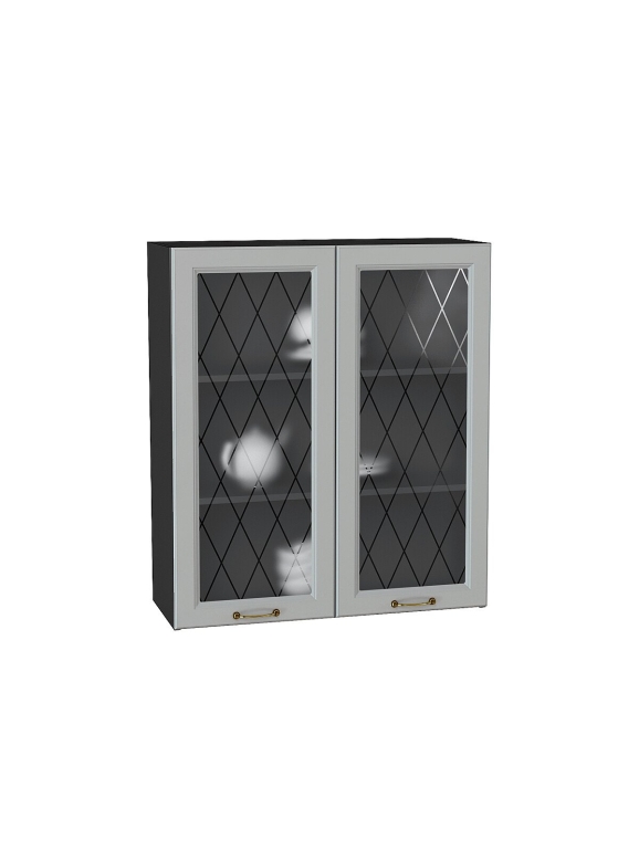 Шкаф верхний с 2-мя остекленными дверцами Ницца