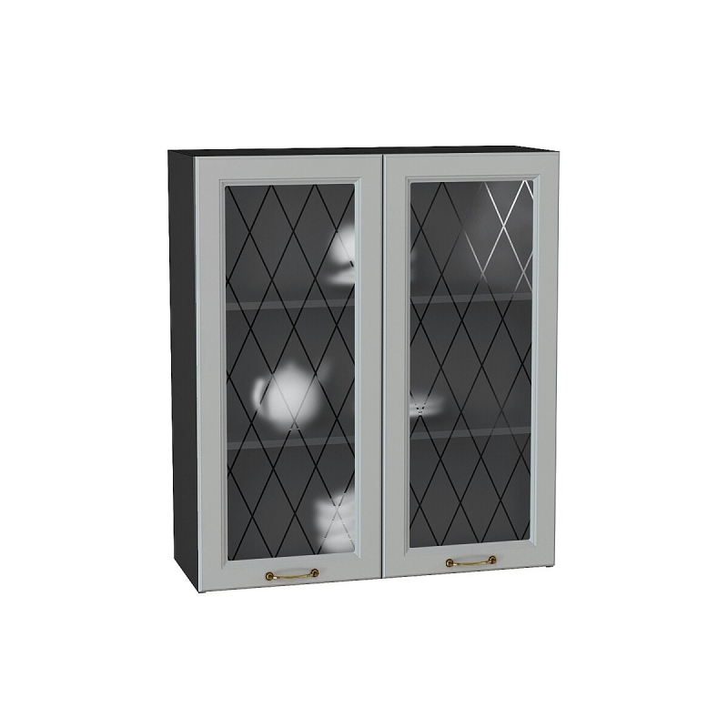 Шкаф верхний с 2-мя остекленными дверцами Ницца