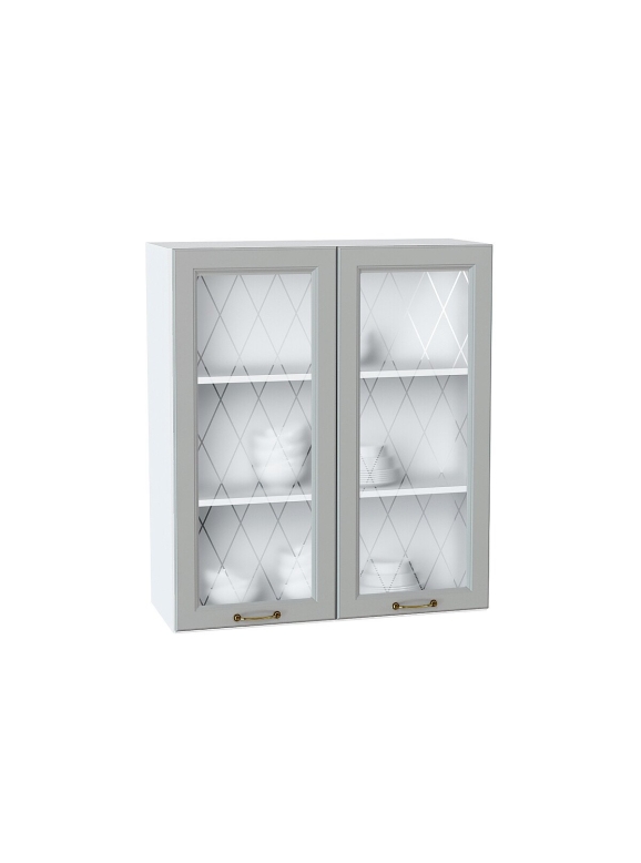 Шкаф верхний с 2-мя остекленными дверцами Ницца