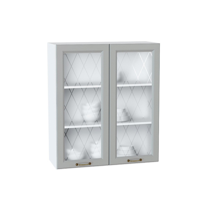 Шкаф верхний с 2-мя остекленными дверцами Ницца