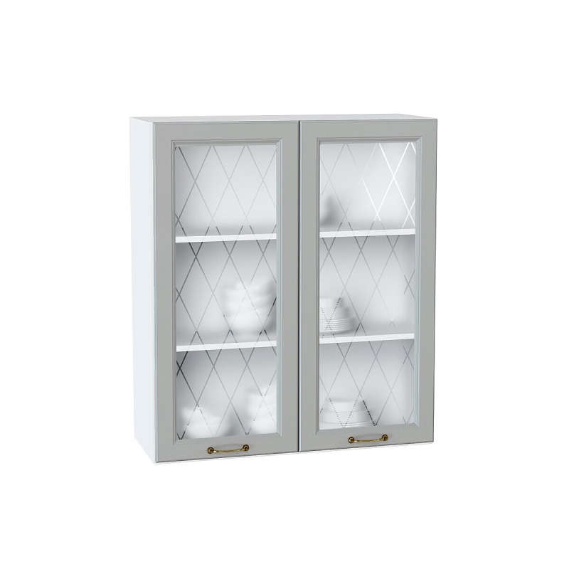 Шкаф верхний с 2-мя остекленными дверцами Ницца