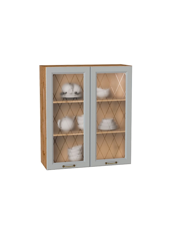 Шкаф верхний с 2-мя остекленными дверцами Ницца
