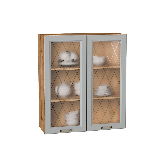 Шкаф верхний с 2-мя остекленными дверцами Ницца