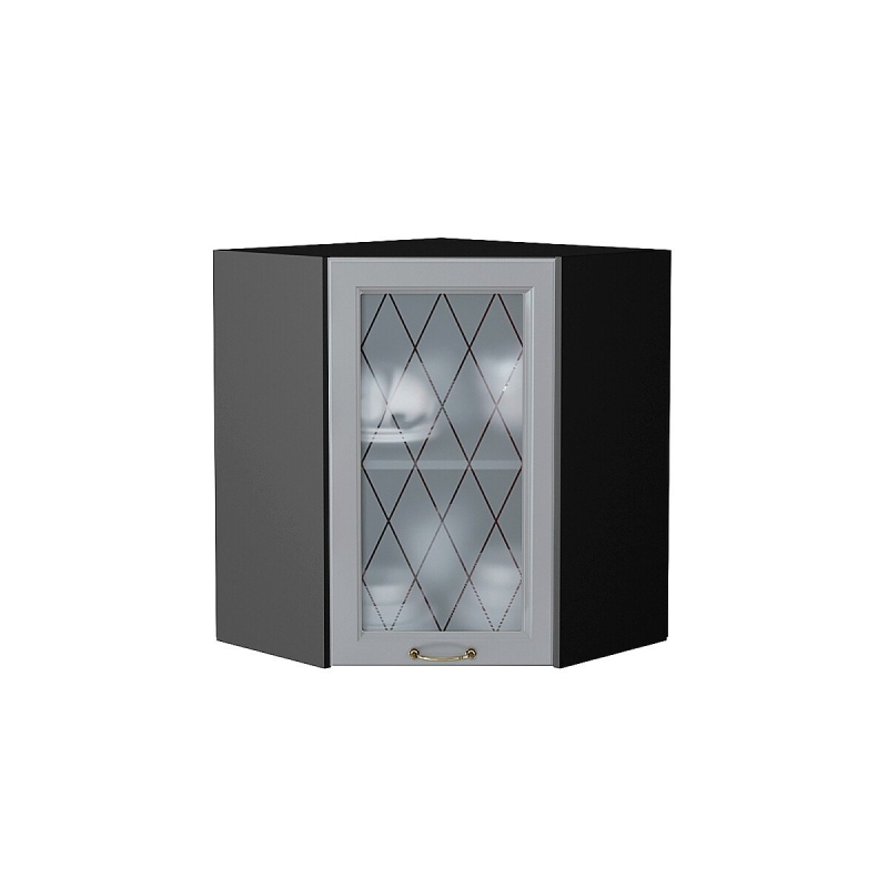 Шкаф верхний угловой остекленный Ницца