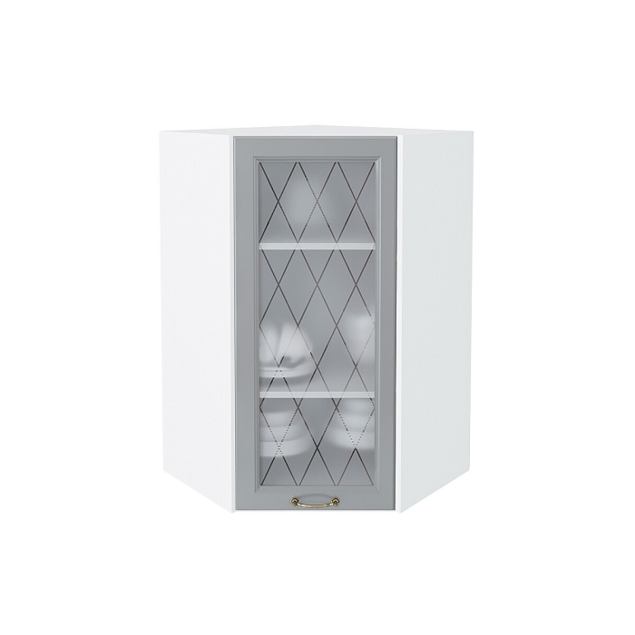 Шкаф верхний угловой остекленный Ницца