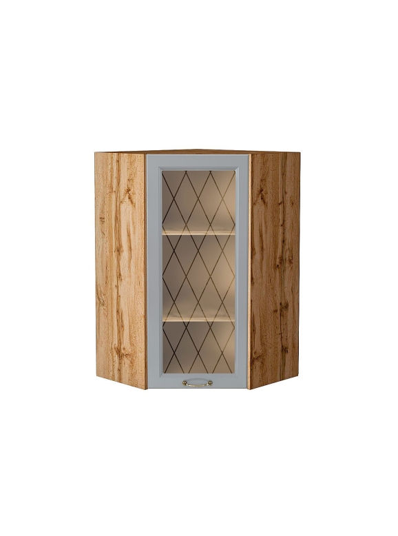 Шкаф верхний угловой остекленный Ницца