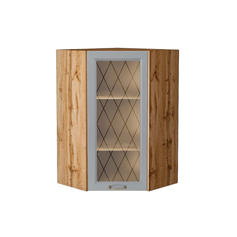 Шкаф верхний угловой остекленный Ницца