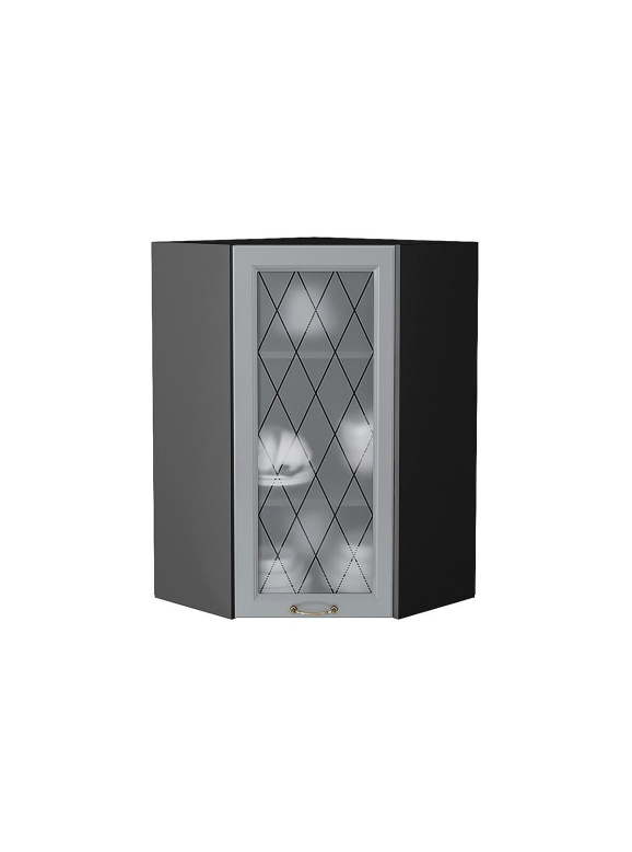 Шкаф верхний угловой остекленный Ницца