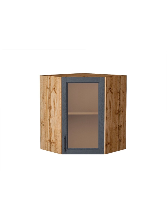 Шкаф верхний угловой остекленный Сканди