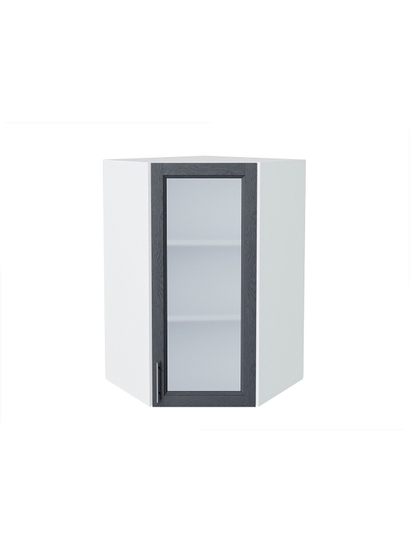 Шкаф верхний угловой остекленный Сканди