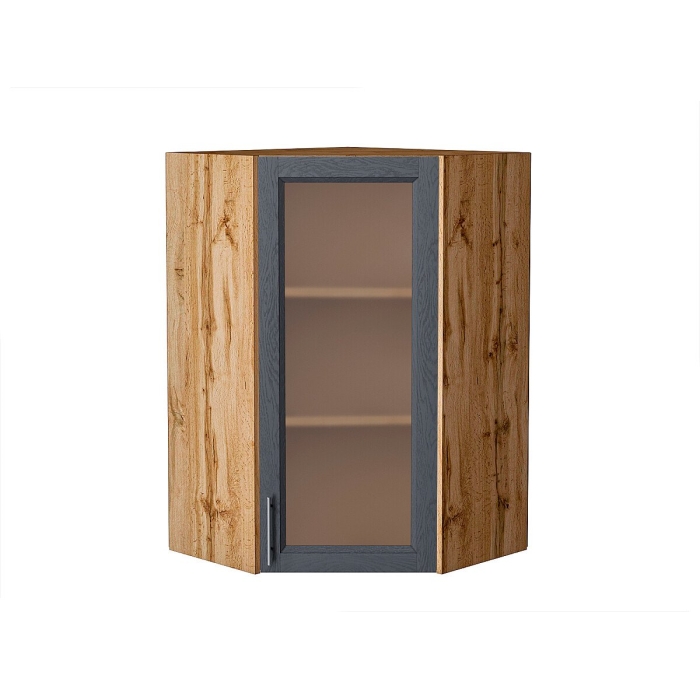 Шкаф верхний угловой остекленный Сканди