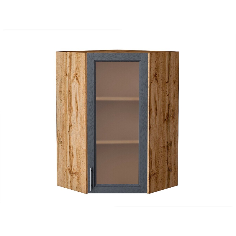 Шкаф верхний угловой остекленный Сканди