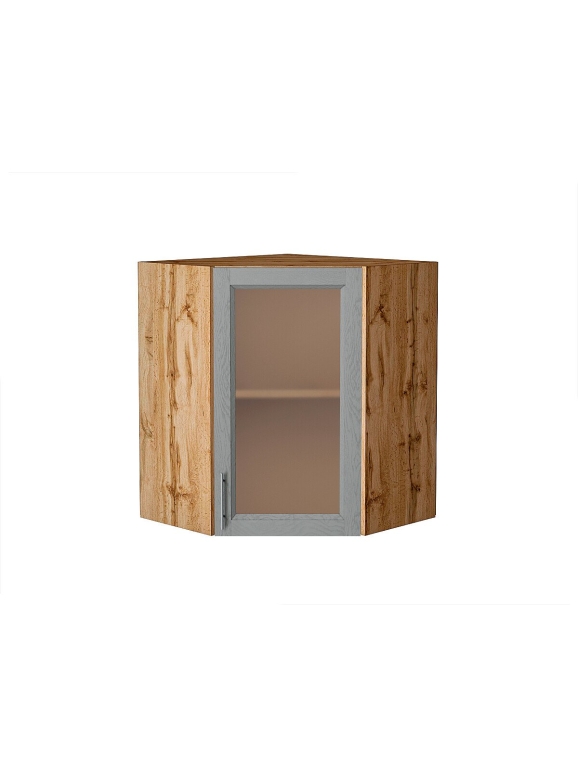 Шкаф верхний угловой остекленный Сканди