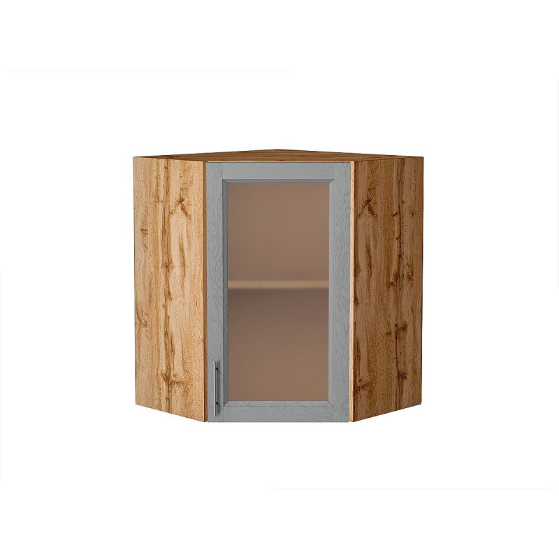 Шкаф верхний угловой остекленный Сканди