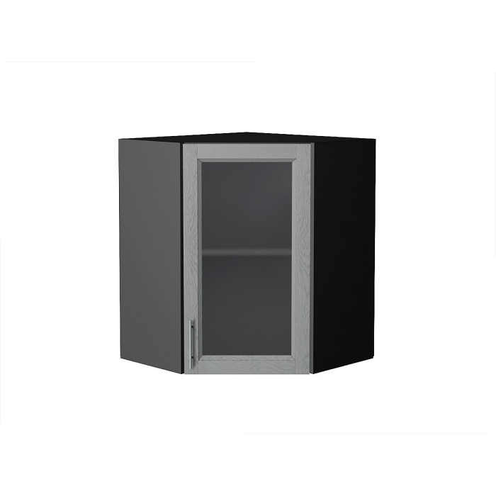 Шкаф верхний угловой остекленный Сканди