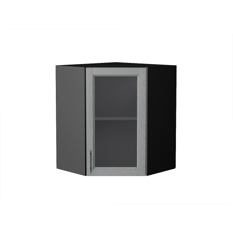 Шкаф верхний угловой остекленный Сканди