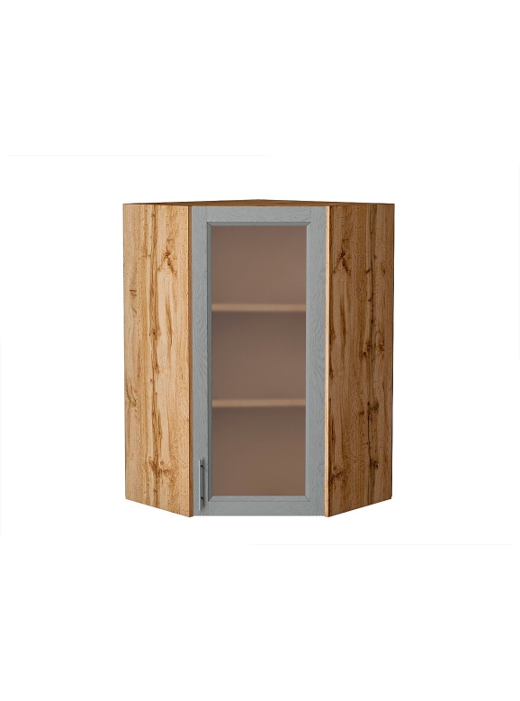 Шкаф верхний угловой остекленный Сканди