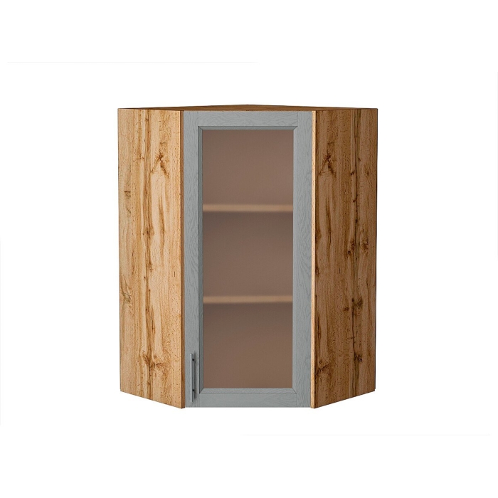 Шкаф верхний угловой остекленный Сканди