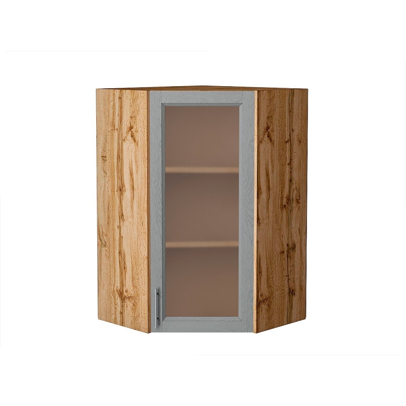 Шкаф верхний угловой остекленный Сканди