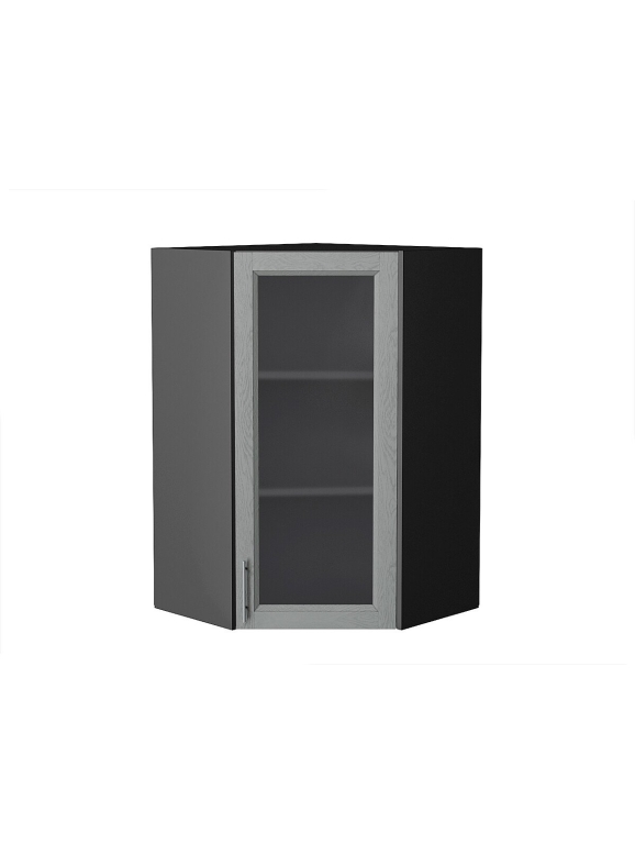 Шкаф верхний угловой остекленный Сканди