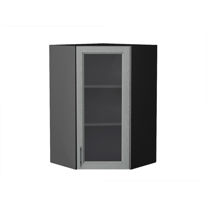 Шкаф верхний угловой остекленный Сканди