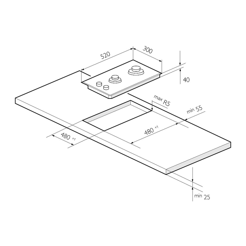 Газовая варочная поверхность GVS 321 IX