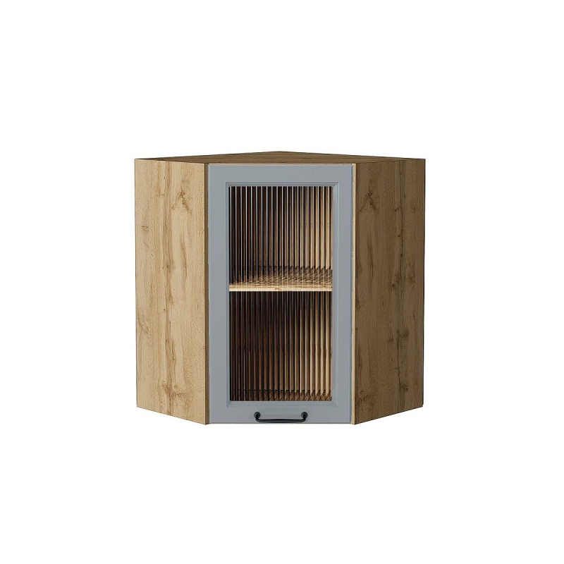 Шкаф верхний угловой остекленный Ницца