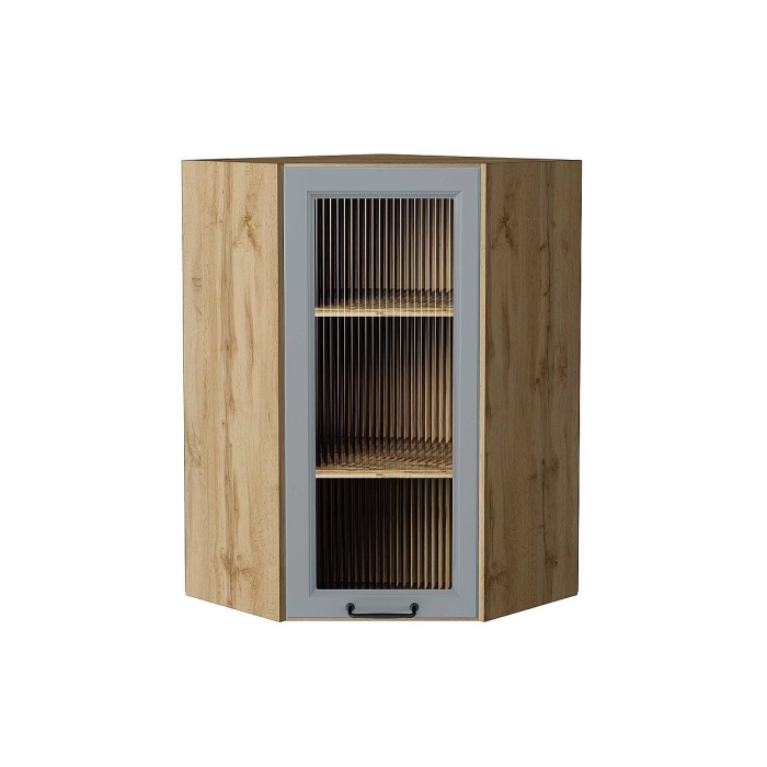 Шкаф верхний угловой остекленный Ницца