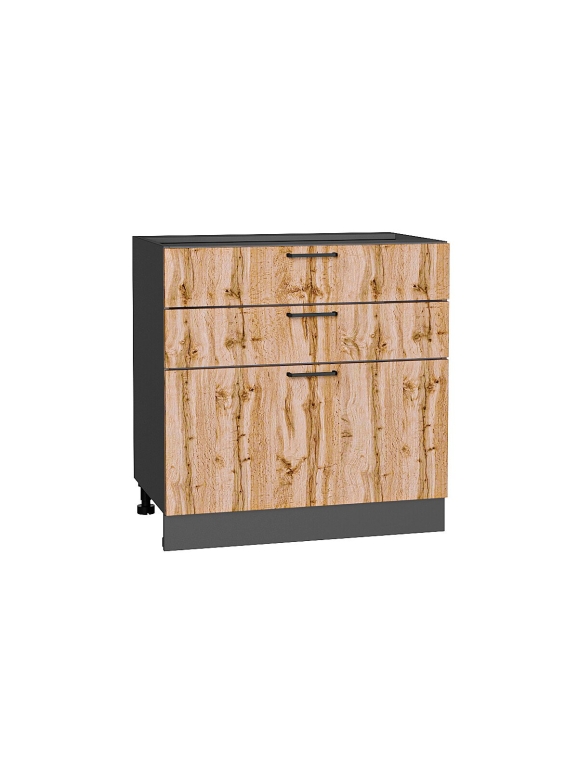 Шкаф нижний с 3-мя ящиками Флэт