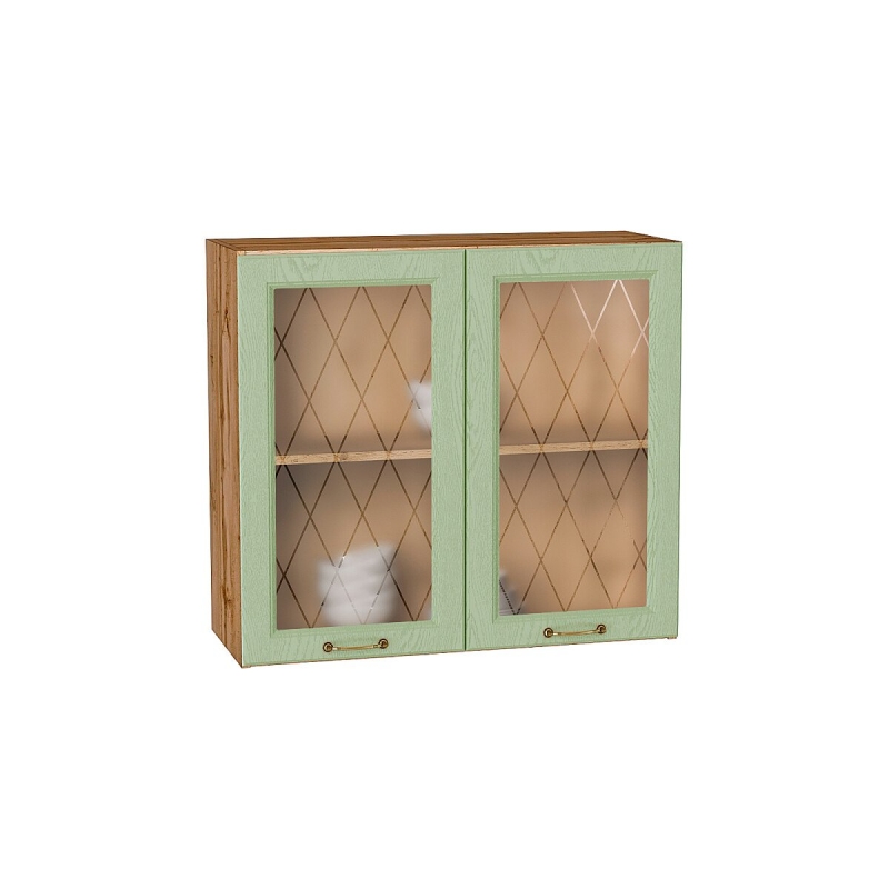 Шкаф верхний с 2-мя остекленными дверцами Ницца