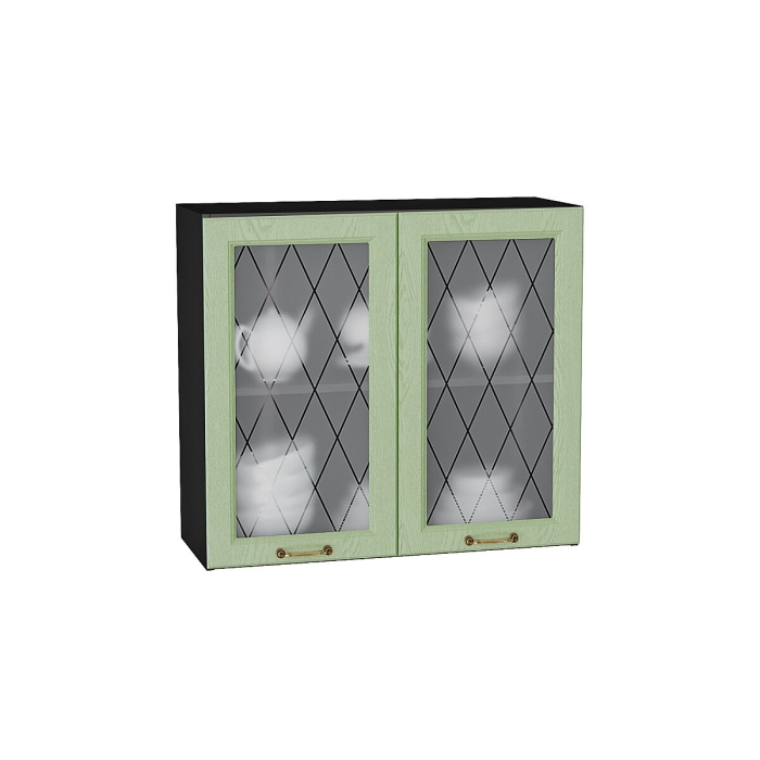 Шкаф верхний с 2-мя остекленными дверцами Ницца