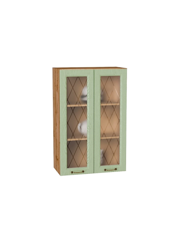 Шкаф верхний с 2-мя остекленными дверцами Ницца