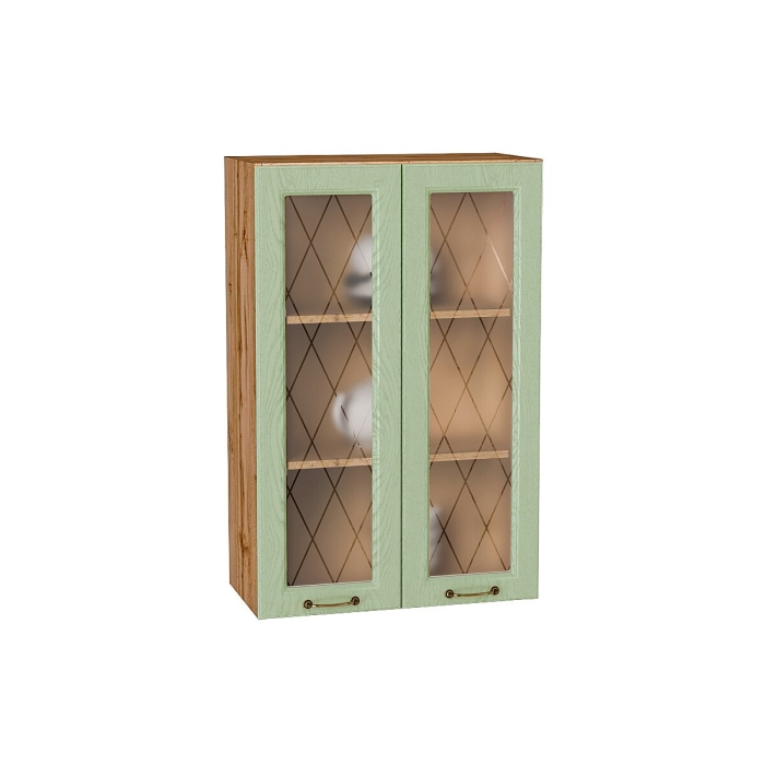 Шкаф верхний с 2-мя остекленными дверцами Ницца