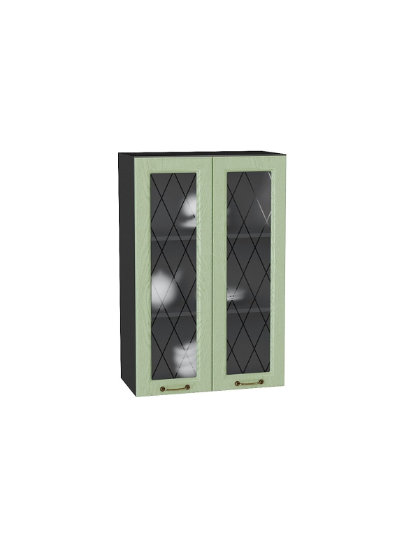 Шкаф верхний с 2-мя остекленными дверцами Ницца