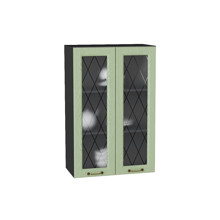 Шкаф верхний с 2-мя остекленными дверцами Ницца