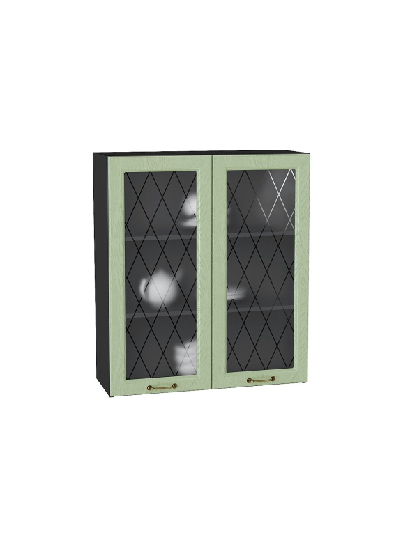 Шкаф верхний с 2-мя остекленными дверцами Ницца