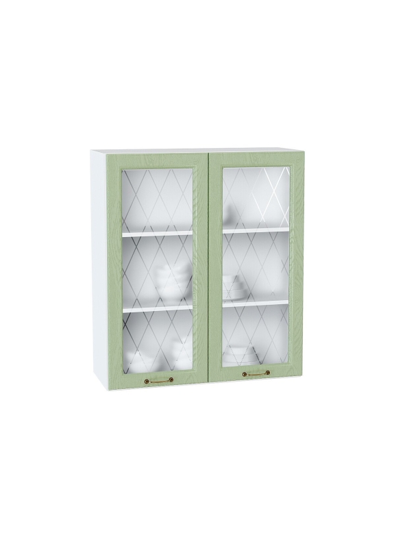 Шкаф верхний с 2-мя остекленными дверцами Ницца