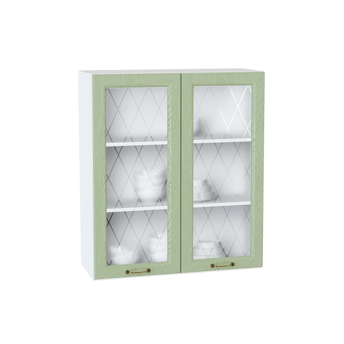 Шкаф верхний с 2-мя остекленными дверцами Ницца