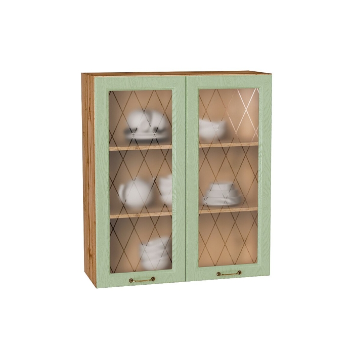 Шкаф верхний с 2-мя остекленными дверцами Ницца