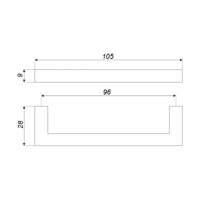 Ручка скоба мебельная QUADRA RS043SC.4