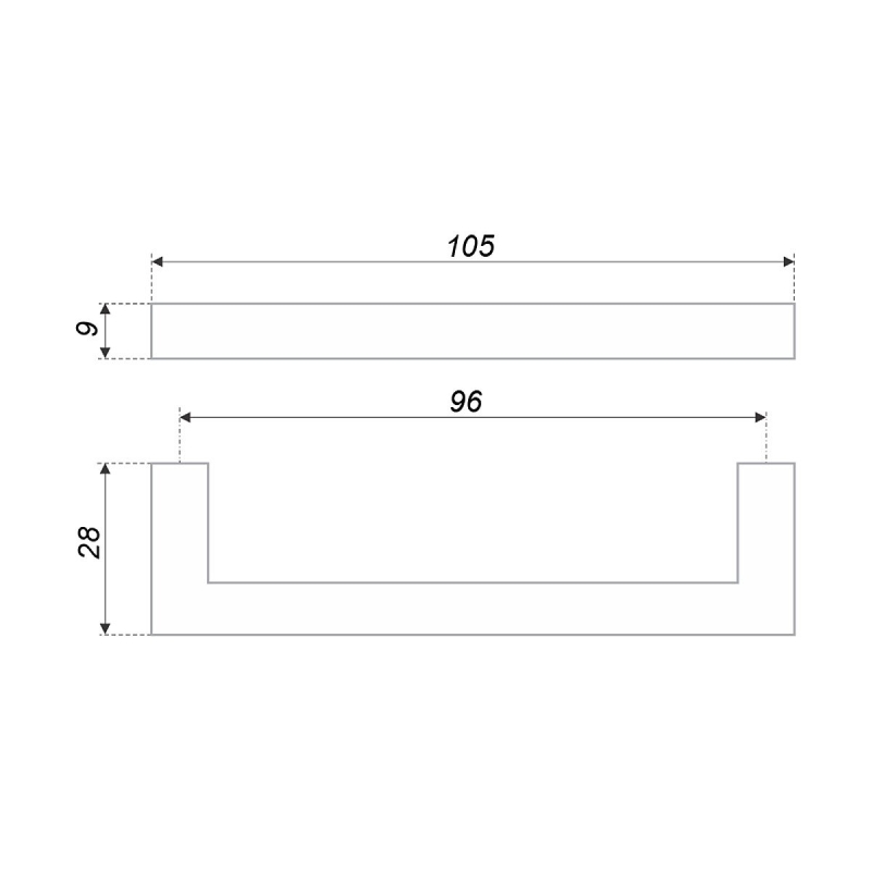 Ручка скоба мебельная QUADRA RS043SC.4