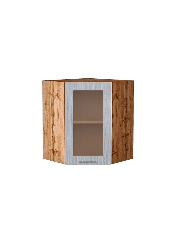 Шкаф верхний угловой остекленный Валерия-М