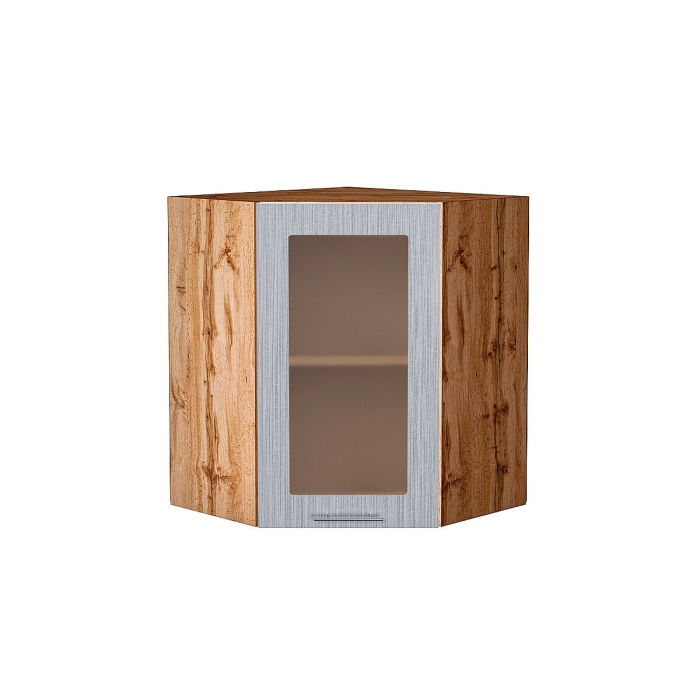 Шкаф верхний угловой остекленный Валерия-М