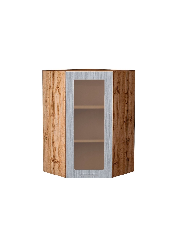 Шкаф верхний угловой остекленный Валерия-М