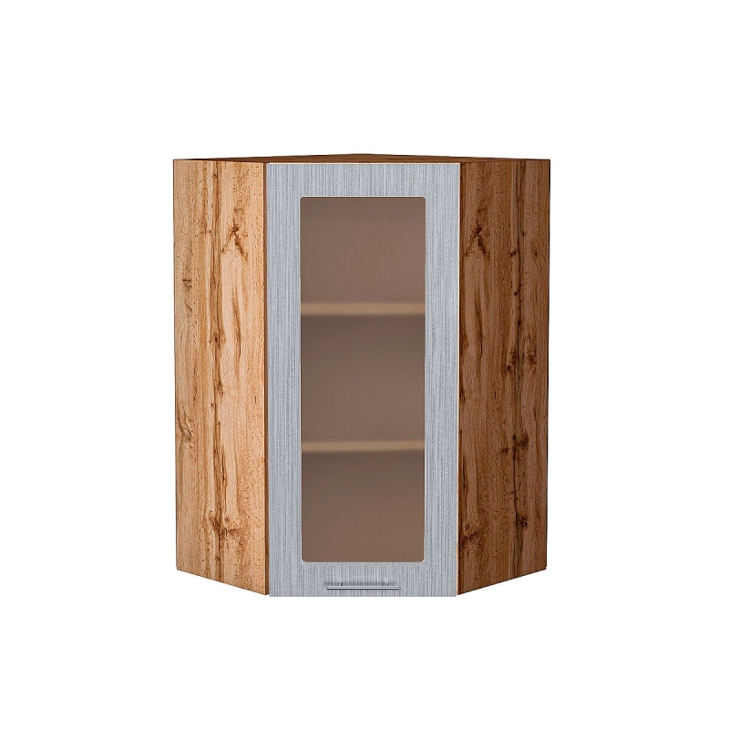 Шкаф верхний угловой остекленный Валерия-М