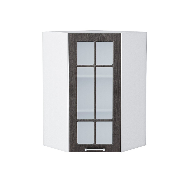 Шкаф верхний угловой остекленный Прага